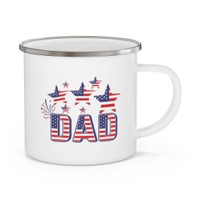 Enamel Camping Mug, Dad Independence Day 4th Of July Celebration