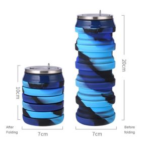 480ml Foldable Silicone Water Cup Creative Portable Travel Cycling Running Water Bottle Folding Outdoor Sports Kettle Drinkware (Capacity: 480ml, Color: 04)