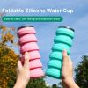 480ml Foldable Silicone Water Cup Creative Portable Travel Cycling Running Water Bottle Folding Outdoor Sports Kettle Drinkware